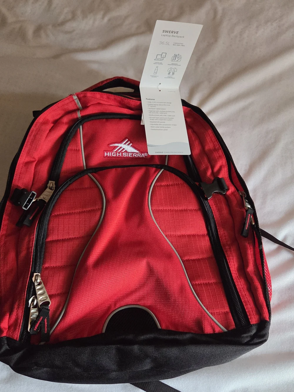 NWT*High Sierra Red Swerve Laptop Backpack - MSRP $55